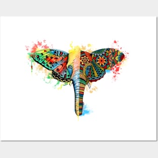 Butterfly elephant Posters and Art